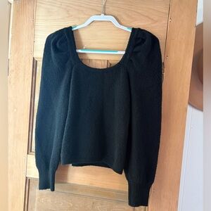 Endless Rose Puff long sleeve Elegant Black Women's Sweater